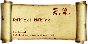 Röckl Márk névjegykártya